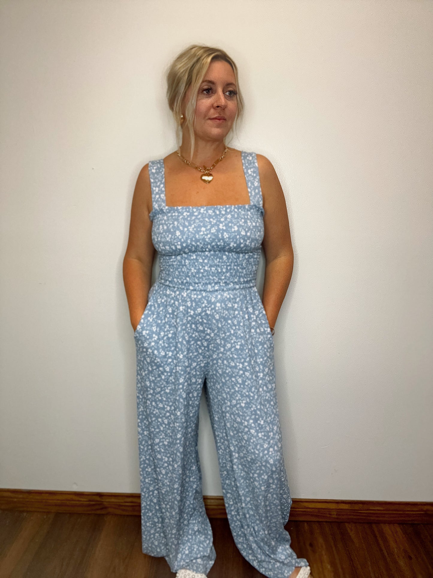 BABY BLUE FLORAL JUMPSUIT