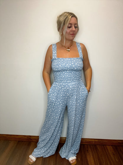 BABY BLUE FLORAL JUMPSUIT