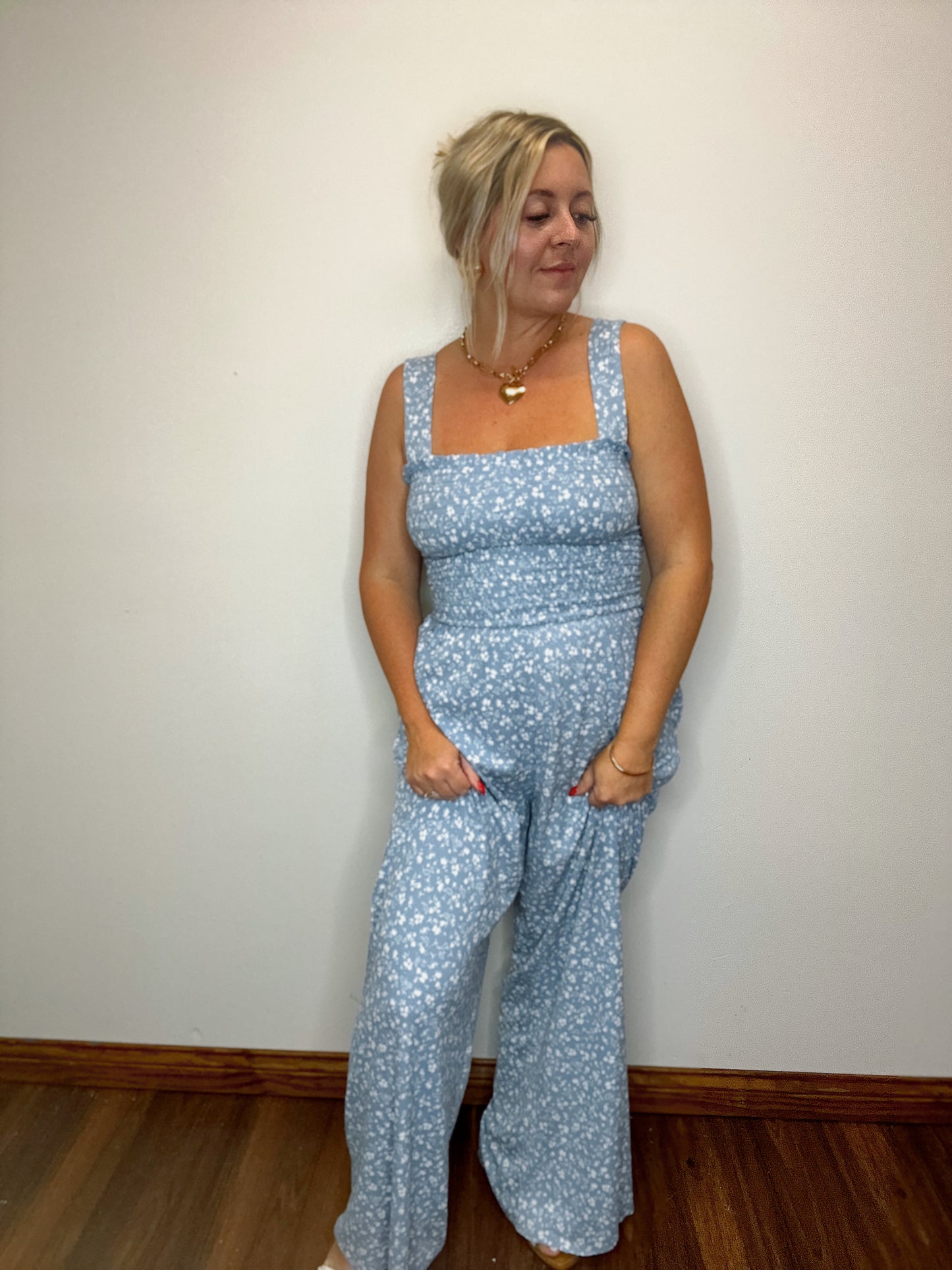 BABY BLUE FLORAL JUMPSUIT